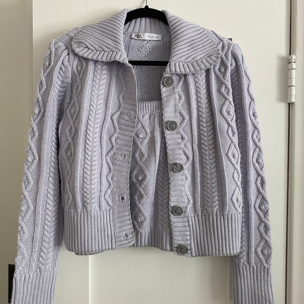Two piece lavender Zara sweater set- SIZE M